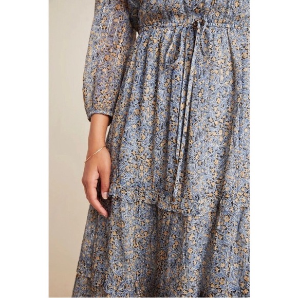 By Anthropologie Kira Off-The-Shoulder Boho Midi Dress Size 4 - Picture 4 of 11